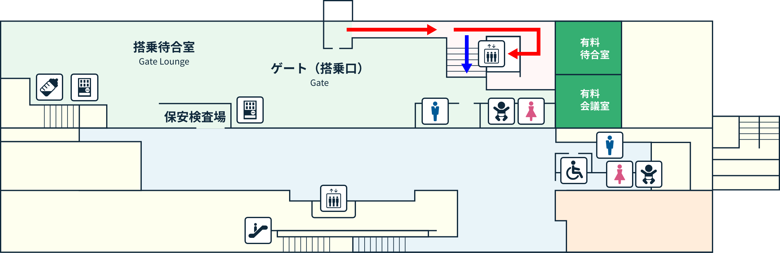 2階フロアマップ・到着進行経路
